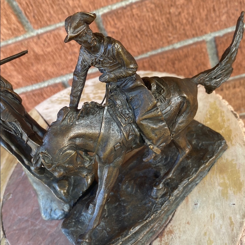 🐎FRANKLIN MINT Remington “The Mountain Man” &”THE COWBOY”Bronze Sculpture 🐎1988 - Picture 10 of 15